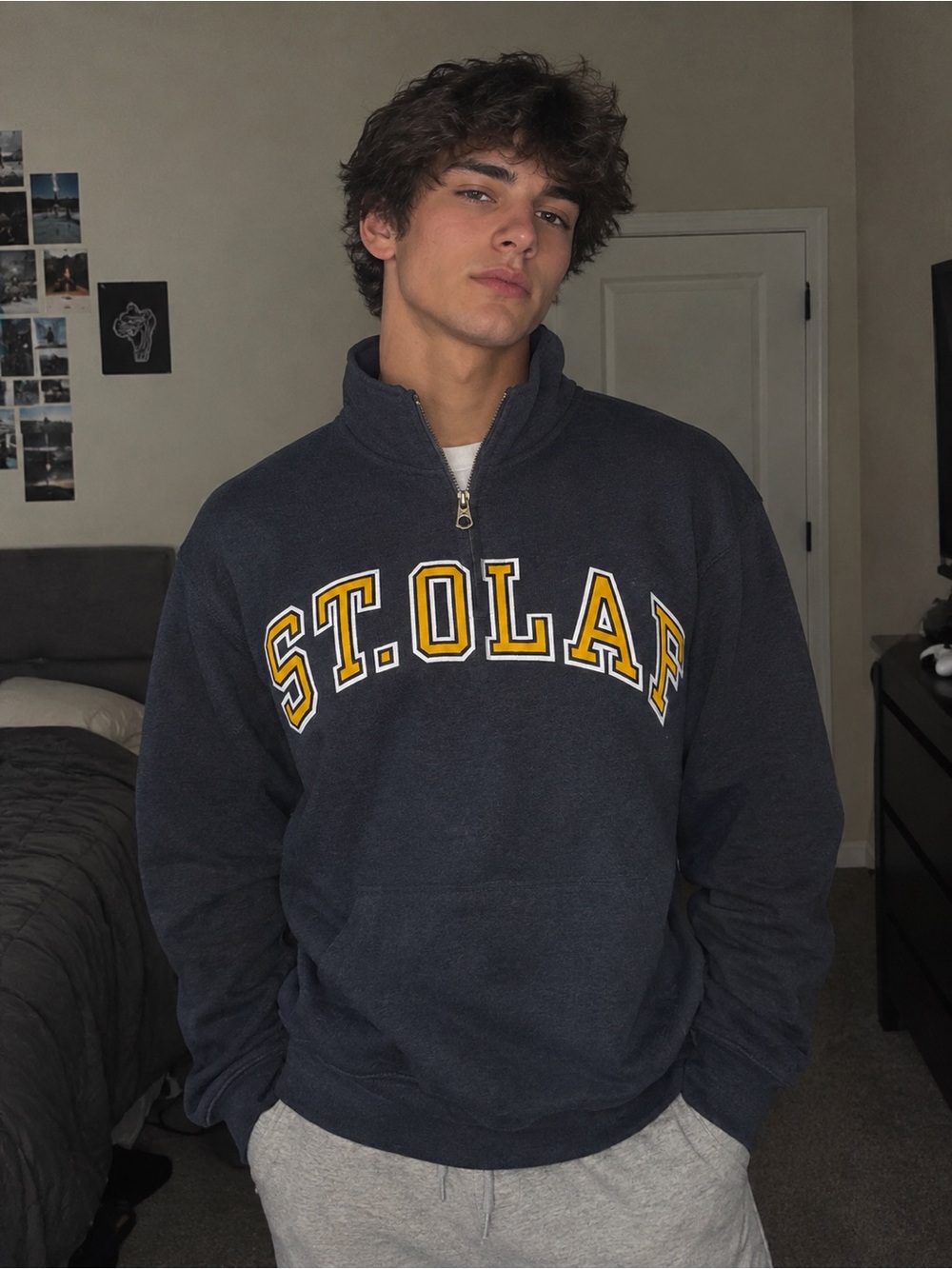 Jansport Black Quarter-Zip Sweatshirt with Yellow & White Lettering